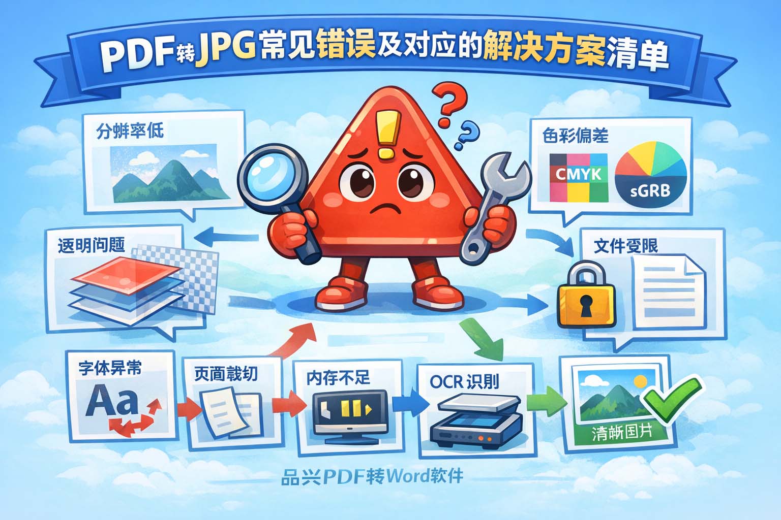 PDF转JPG常见错误及对应的解决方案清单