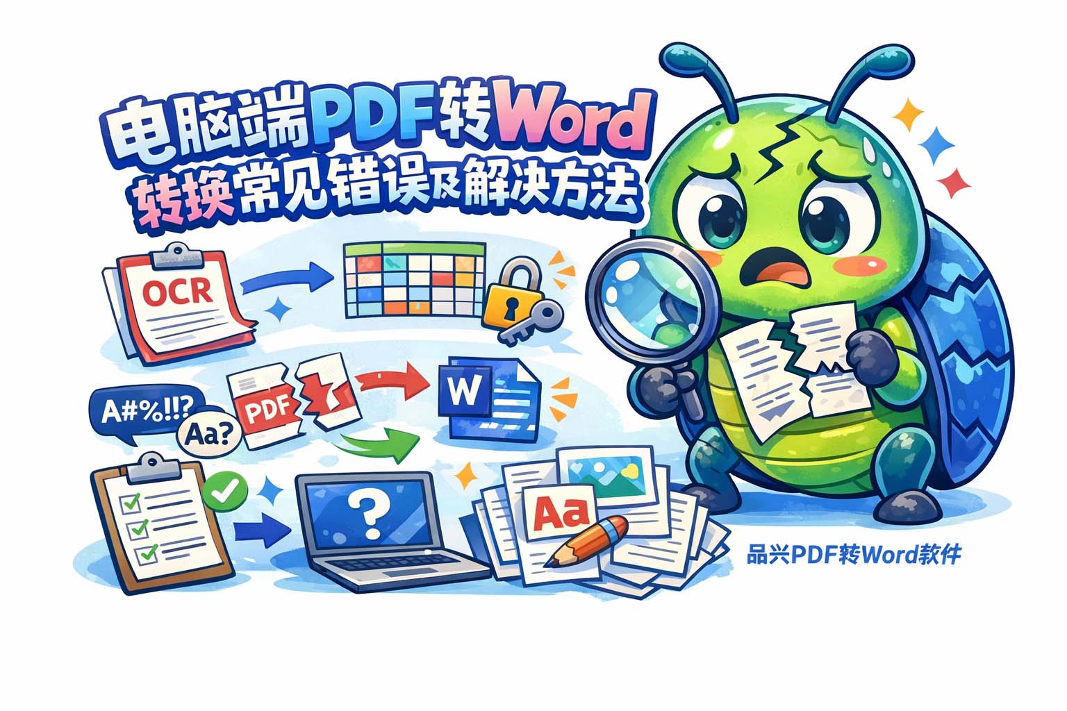 电脑端PDF转Word转换常见错误及解决方法