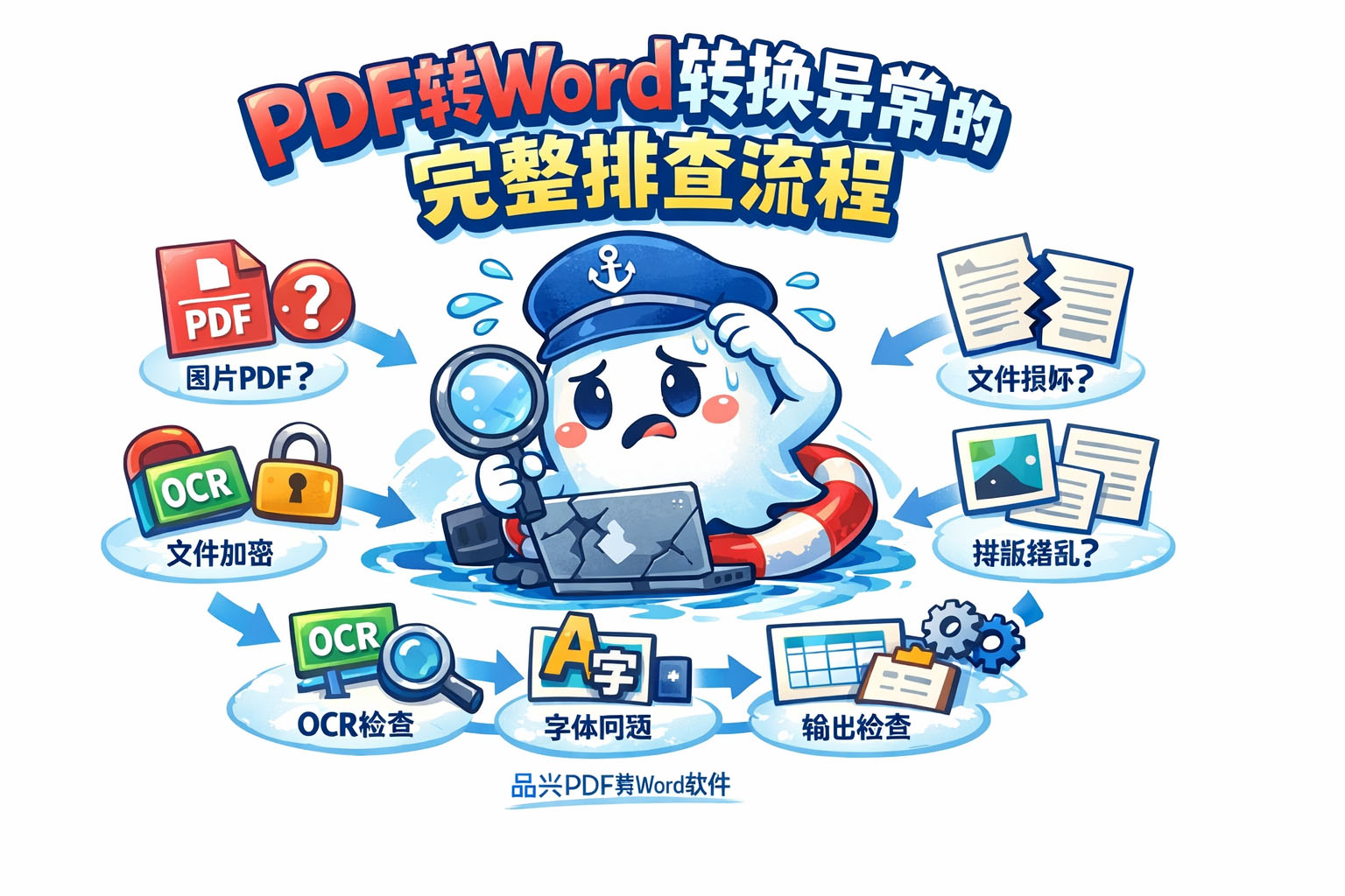 PDF转Word转换异常的完整排查流程