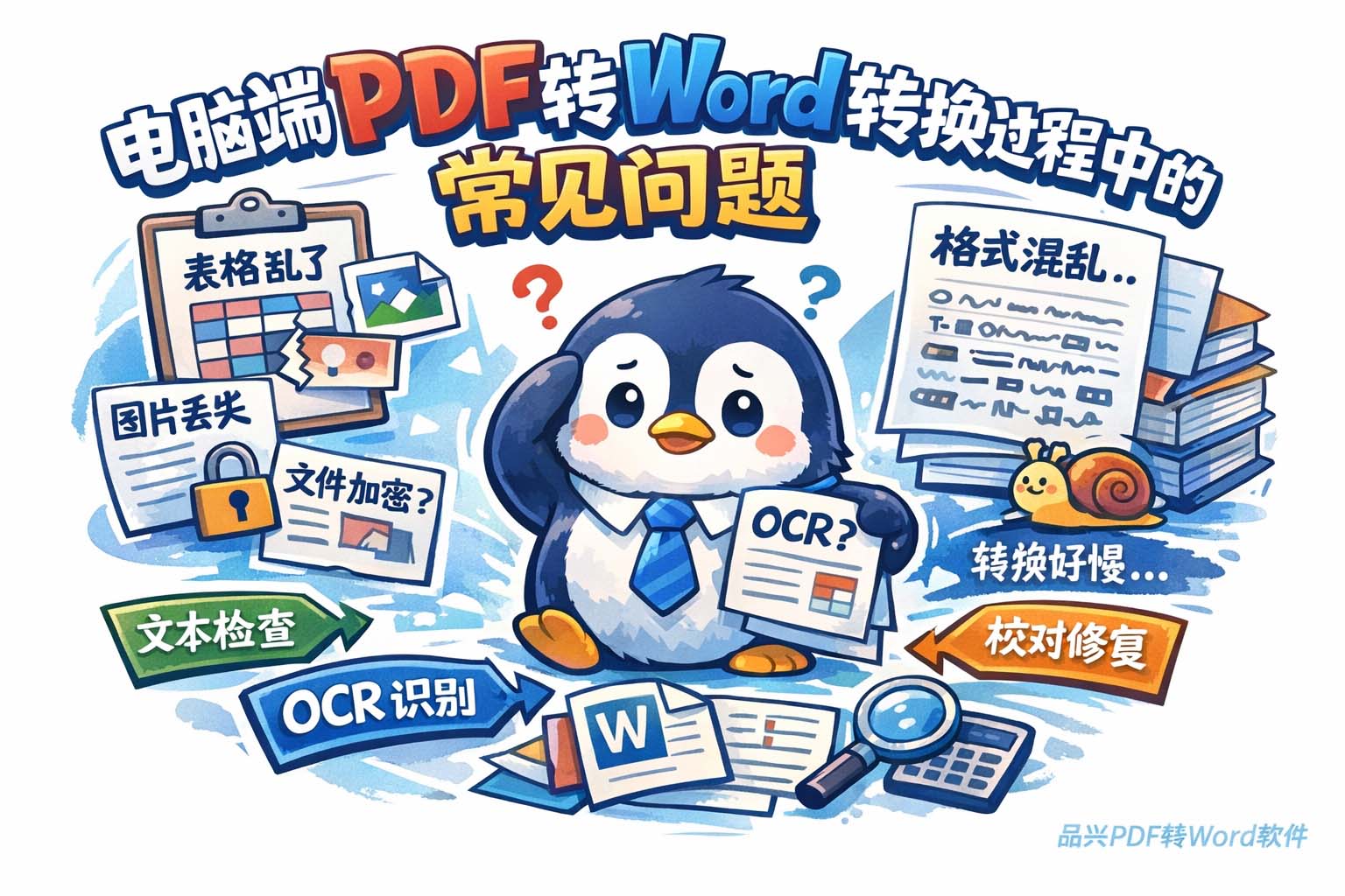 电脑端PDF转Word转换过程中的常见问题
