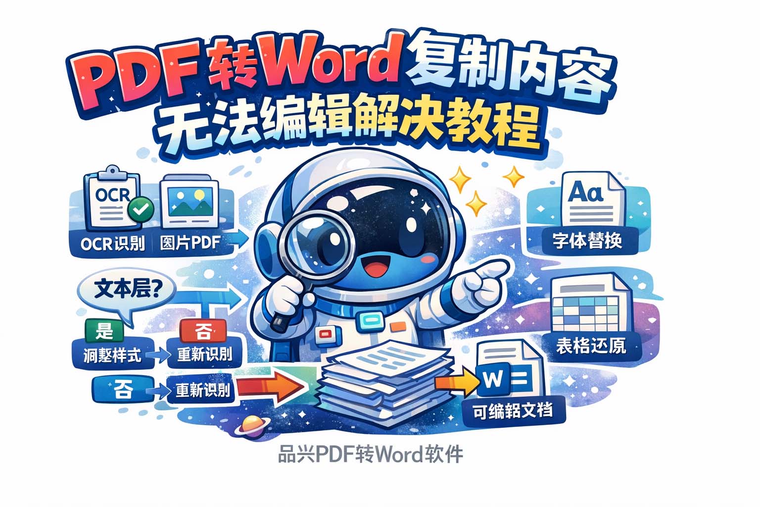 PDF转Word复制内容无法编辑解决教程