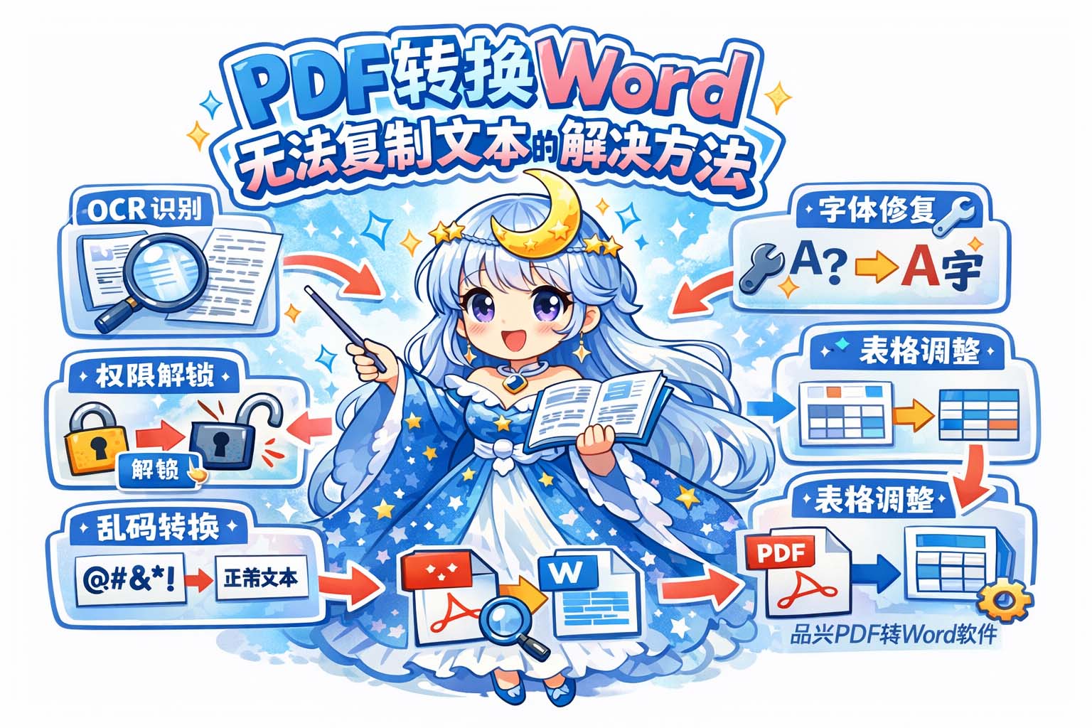 PDF转换Word无法复制文本的解决方法