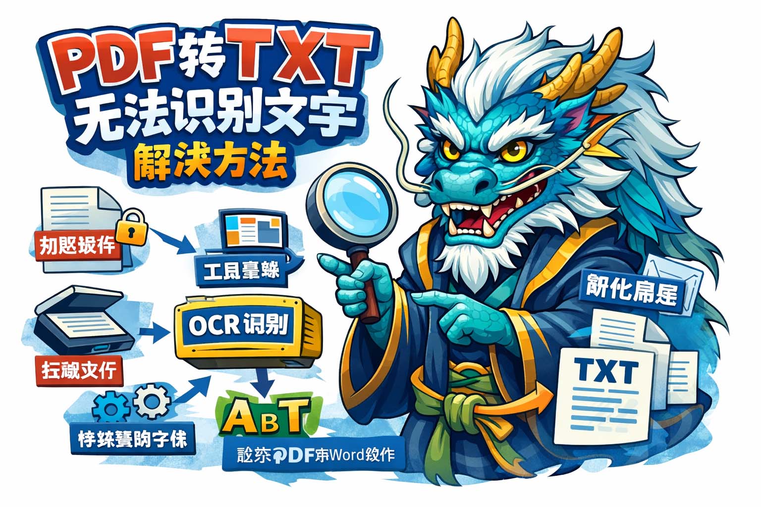 PDF转TXT无法识别文字解决方法