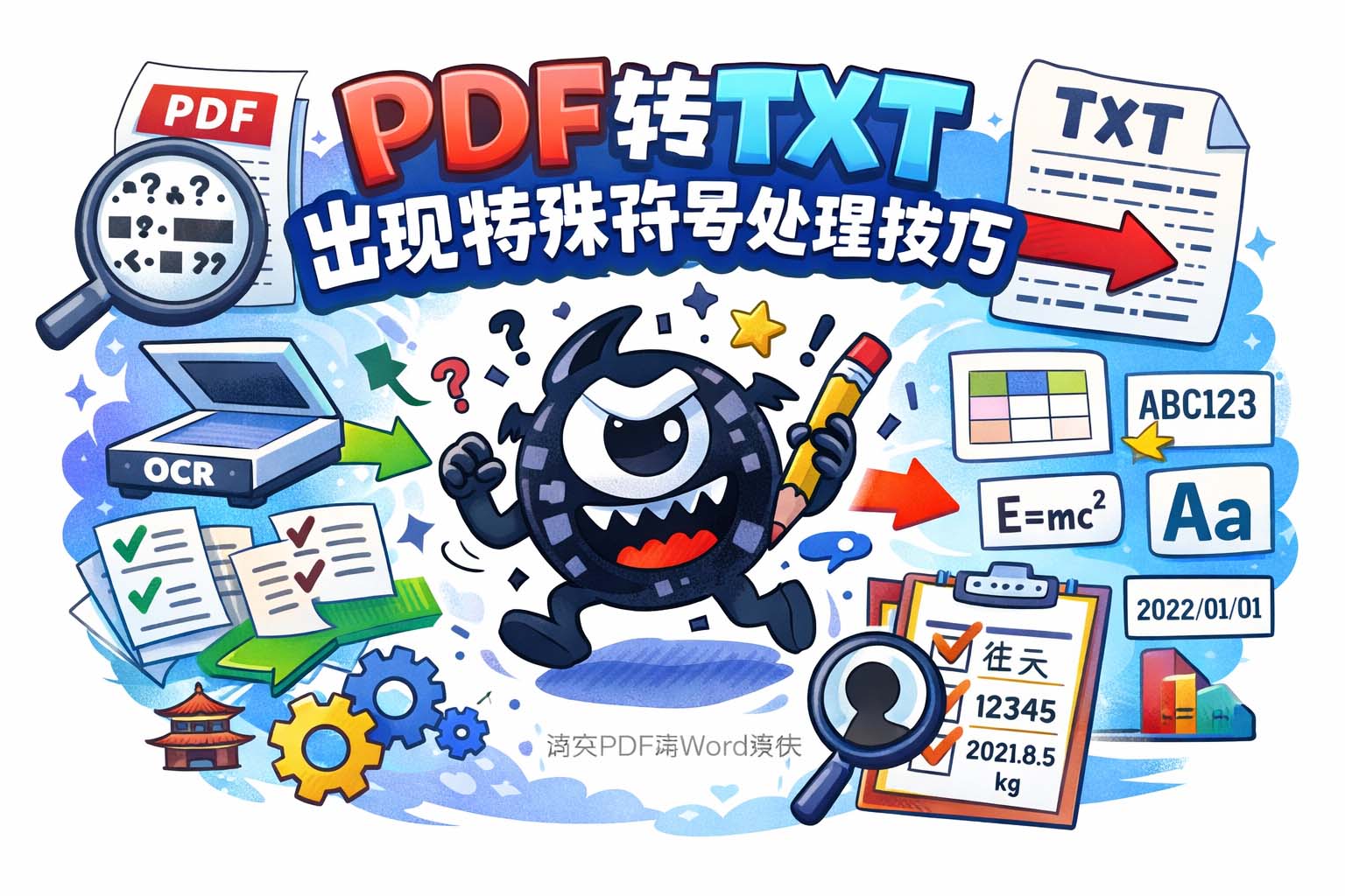 PDF转TXT出现特殊符号处理技巧